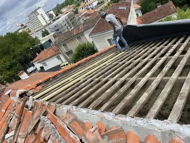Réfection complète de charpente avant pose des tuiles canal, Charente